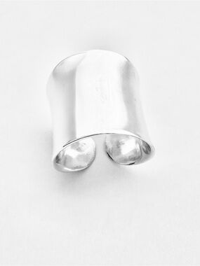 925 Sterling Silver Statement Cancave Cuff Ring, Boho Wide Band Silver Rings